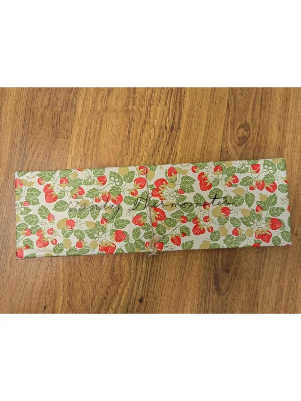 Vintage Combination Candy & Deep Fat Frying Thermometer With Strawberry Pattern